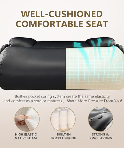 JONPONY 500 lbs Tall Office Chair with Flip-up Armrests for Standing Desk Executive Ergonomic Computer Leather Desk Chair with Lumbar Support, Adjustable Foot Ring for Home,Black