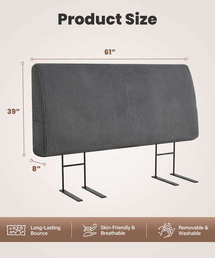 JONPONY Simple Upholstered Headboard for Queen Size Bed, Height Adjustable and Ergonomic Headboard,Easy Assemble, Sturdy and Durable,Grey