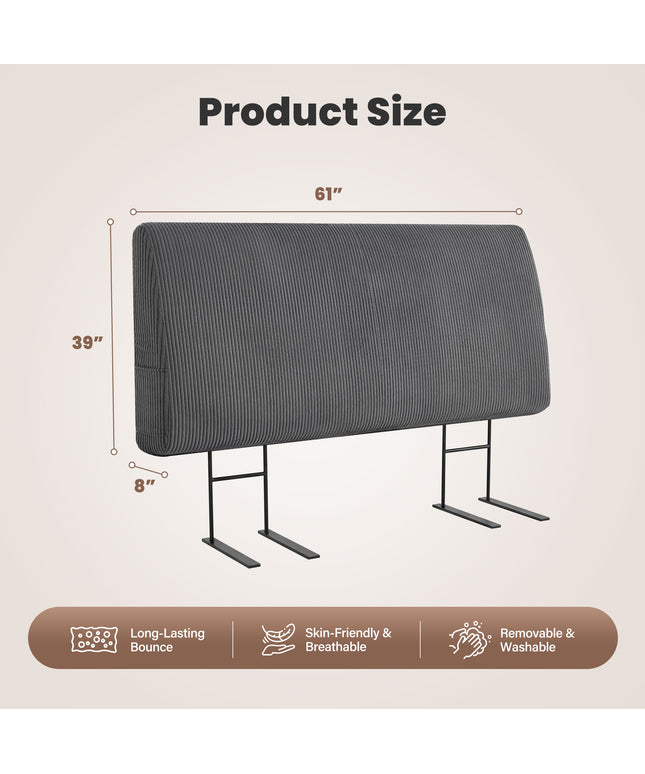 JONPONY Simple Upholstered Headboard for Queen Size Bed, Height Adjustable and Ergonomic Headboard,Easy Assemble, Sturdy and Durable,Grey
