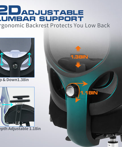 JONPONY Big and Tall Office Chair 500LBS Ergonomic Office Chair with Lumbar Support, 4D Adjustable Armrest Mesh Chair,8 Hours Heavy Duty Design,Black