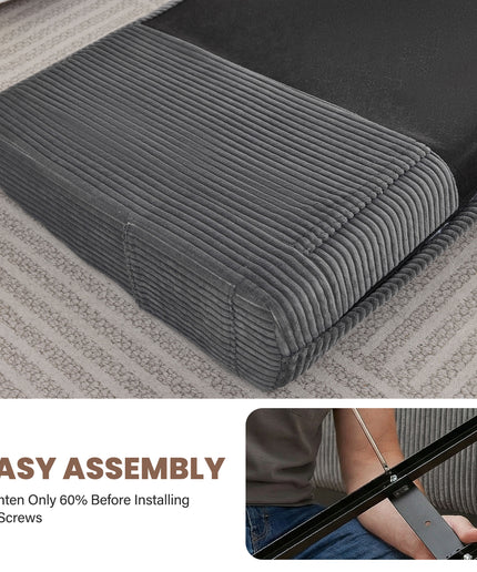 JONPONY Simple Upholstered Headboard for Queen Size Bed, Height Adjustable and Ergonomic Headboard,Easy Assemble, Sturdy and Durable,Grey