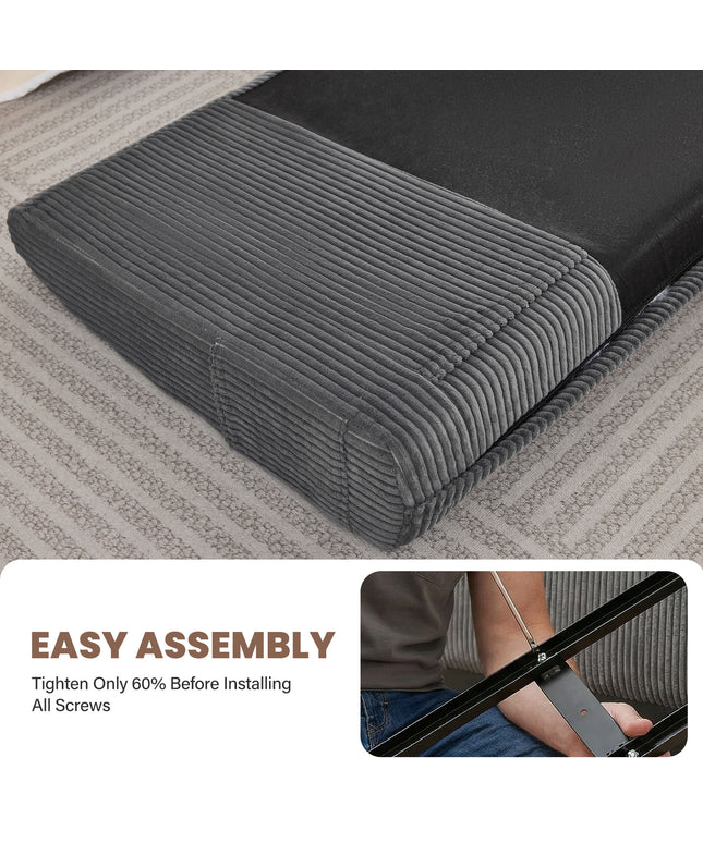 JONPONY Simple Upholstered Headboard for Queen Size Bed, Height Adjustable and Ergonomic Headboard,Easy Assemble, Sturdy and Durable,Grey