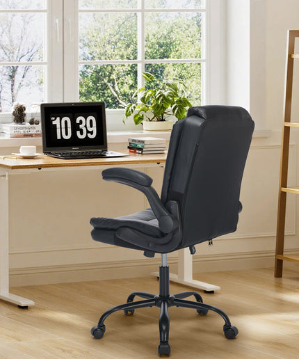 JONPONY Wide Ergonomic Office Chair – 300lbs, High Back Leather, Adjustable Lumbar & Comfortable Desk Chair