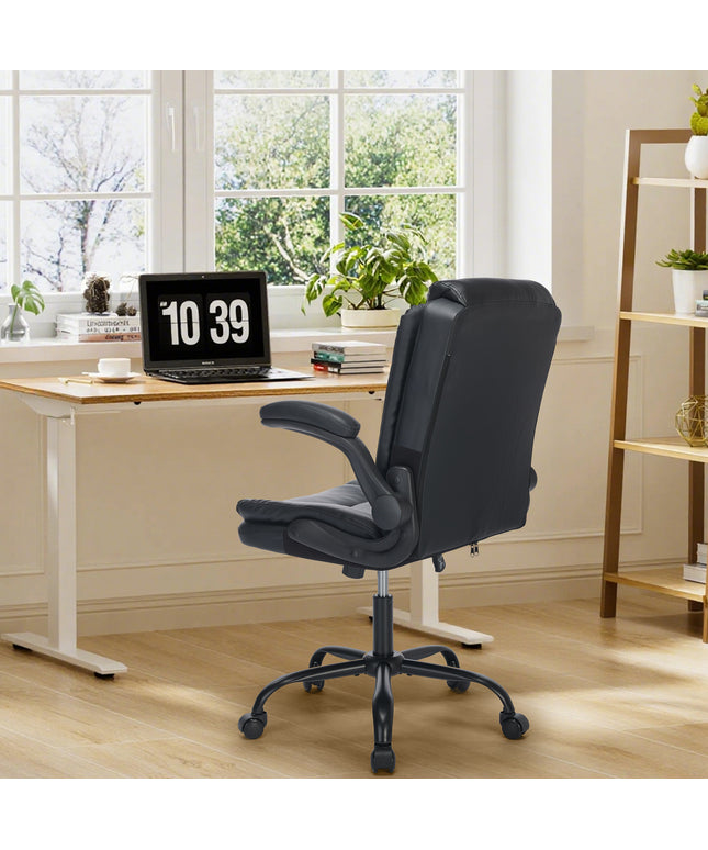 JONPONY Wide Ergonomic Office Chair – 300lbs, High Back Leather, Adjustable Lumbar & Comfortable Desk Chair