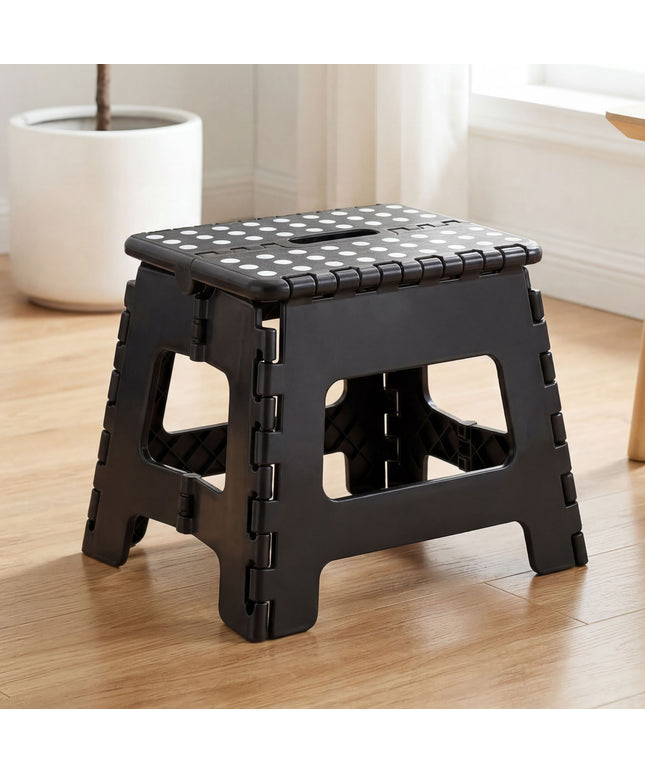 JONPONY Folding Step Stool - 9"Lightweight Step Stool is Sturdy Enough to Support and Safe Enough. Opens Easy with One Flip. Great for Kitchen, Bathroom, Bedroom