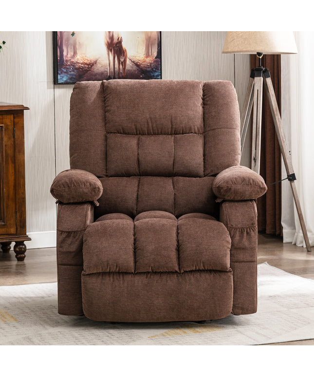 JONPONY Power Lift Recliner Chair Recliners for Elderly with Heat and Massage Recliner Chair for Living Room with Infinite Position and Side Pocket,USB Charge Port,Brown