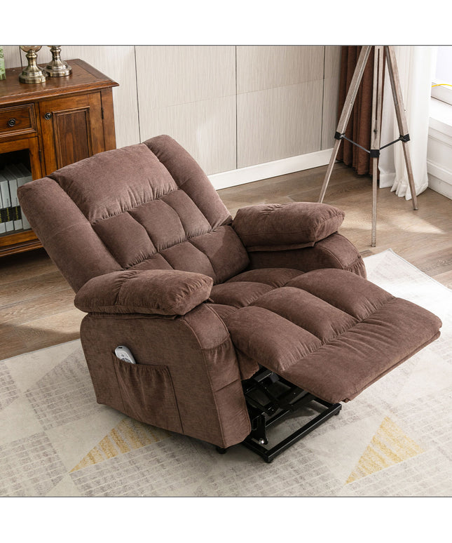JONPONY Power Lift Recliner Chair Recliners for Elderly with Heat and Massage Recliner Chair for Living Room with Infinite Position and Side Pocket,USB Charge Port,Brown