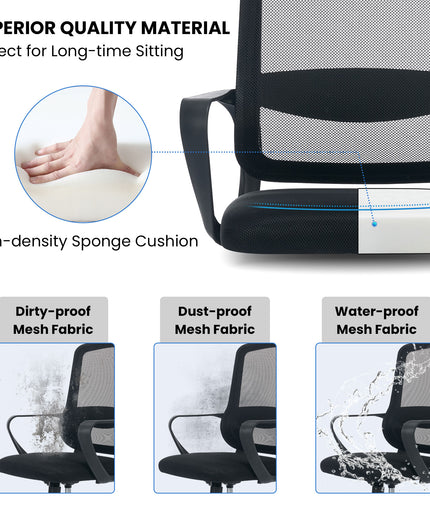 JONPONY Big and Tall Office Chair 400LBS Ergonomic Office Chair with Lumbar Support, Adjustable Armrest and Headrest Mesh Chair,8 Hours Heavy Duty Design,Black