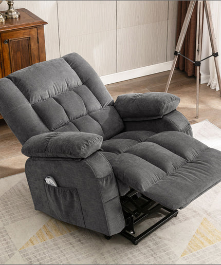 JONPONY Power Lift Recliner Chair for Elderly with Heat and Massage, Lay Flat Assist Recliner with Side Pocket for Living Room，Grey