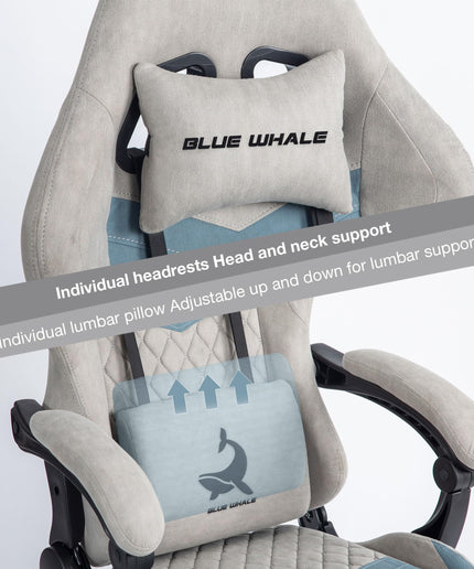 JONPONY Big and Tall Gaming Chair, Ergonomic Design, Gamer Chair PU Leather with Footrest and Lumbar Support, High Back Office Chair Support 8 Hours Long Sitting, Computer Chair,Grey
