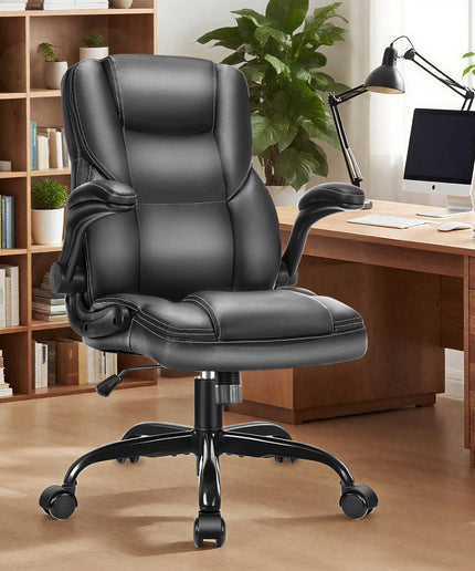 JONPONY Big and Tall Office Chair 400LBS Wide Seat Ergonomic Computer Desk Chair High Back Executive Leather Chair Adjustable Task Chair Lumbar Back Support 8 Hours Heavy Duty Design