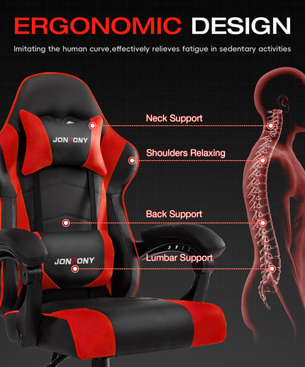 JONPONY Ergonomic Gaming Chairs,Office Chair,High Back Computer Chair,Adjustable 360° Swivel Chair with Headrest and Lumbar Support