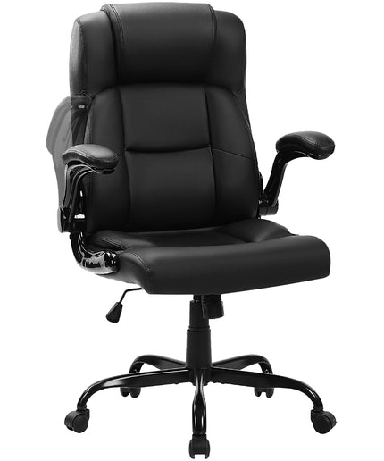 JONPONY Big and Tall Office Chair 400LBS Wide Seat Ergonomic Computer Desk Chair High Back Executive Leather Chair Adjustable Task Chair Lumbar Back Support 8 Hours Heavy Duty Design,9189,Black