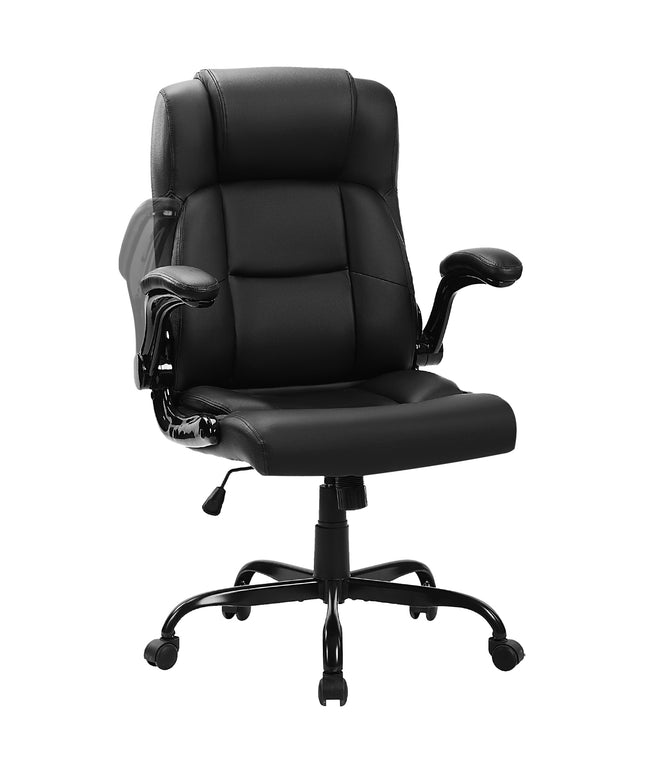 JONPONY Big and Tall Office Chair 400LBS Wide Seat Ergonomic Computer Desk Chair High Back Executive Leather Chair Adjustable Task Chair Lumbar Back Support 8 Hours Heavy Duty Design,9189,Black