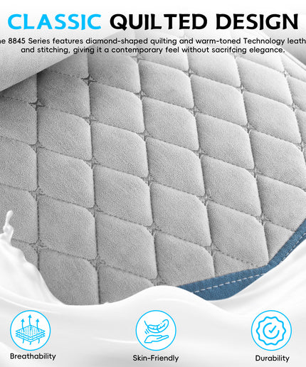 JONPONY Big and Tall Gaming Chair, Computer Chair with Footrest and Massage Lumbar Support, Height Adjustable Game Chair with Headrest and Swivel Seat，GREY