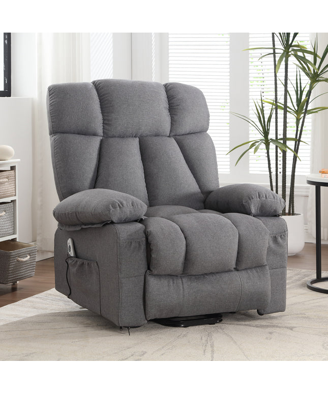 JONPONY Power Lift Recliner Chair Recliners for Elderly with Heat and Massage Recliner Chair for Living Room with Infinite Position and Side Pocket,USB Charge Port,Grey