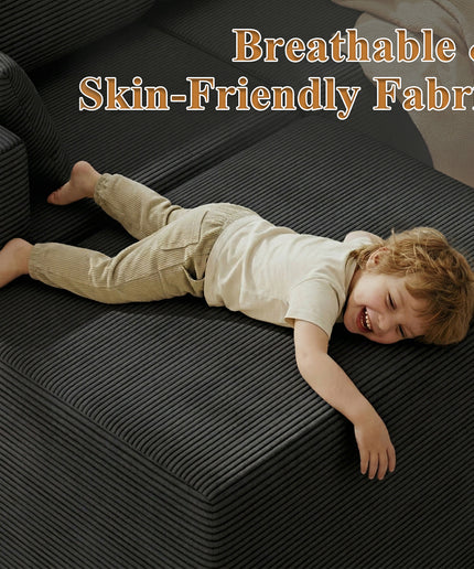 JONPONY L-Shape Sofa Couch,Cloud Sofa Couch No Assembly Boneless Deep Seat Sofa for Living Room