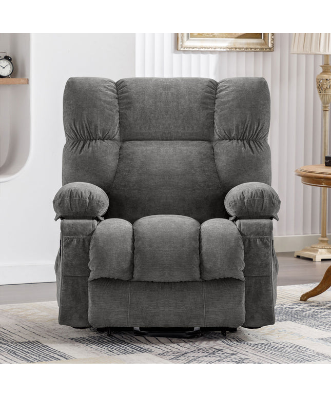 JONPONY Power Lift Recliner Chair Recliners for Elderly with Heat and Massage Recliner Chair for Living Room with Infinite Position and Side Pocket,USB Charge Port,Grey