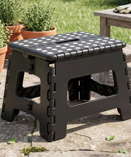 JONPONY Folding Step Stool - 9"Lightweight Step Stool is Sturdy Enough to Support and Safe Enough. Opens Easy with One Flip. Great for Kitchen, Bathroom, Bedroom