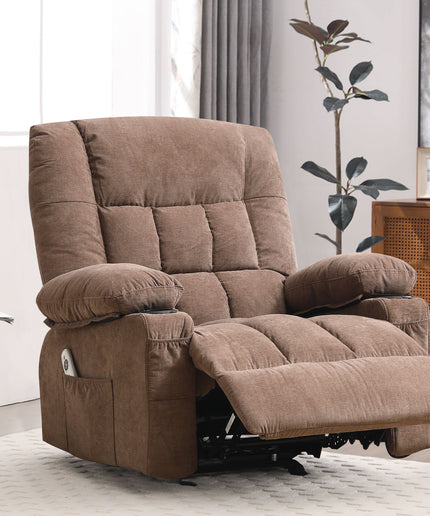 JONPONY Recliner Chair, Swivel Rocker Recliner Chair for Adults, Upholstered Manual Recliner with Side Pockets,Massage Swivel Rocker Recliner Chair for Living Room, Grey