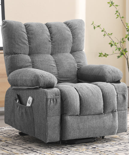 JONPONY Power Lift Recliner Chair Recliners for Elderly with Heat and Massage Recliner Chair for Living Room with Infinite Position and Side Pocket,USB Charge Port,Grey