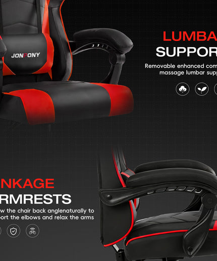 JONPONY Ergonomic Gaming Chairs,Office Chair,High Back Computer Chair,Adjustable 360° Swivel Chair with Headrest and Lumbar Support