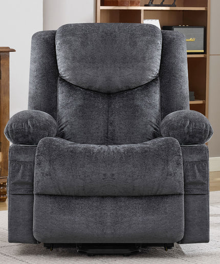 JONPONY Power Lift Recliner Chair Recliners with Heat and Massage Recliner Chair for Living Room with Infinite Position and Side Pocket,USB Charge Port,Grey