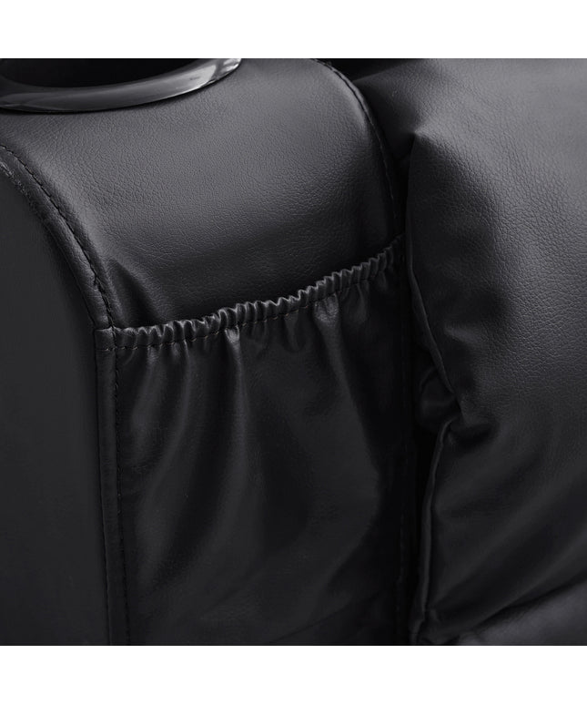 JONPONY Massage Swivel Rocker Recliner Chair with Vibration Massage and Heat Ergonomic Lounge Chair for Living Room with Rocking Function and Side Pocket, 2 Cup Holders, USB Charge Port,Black