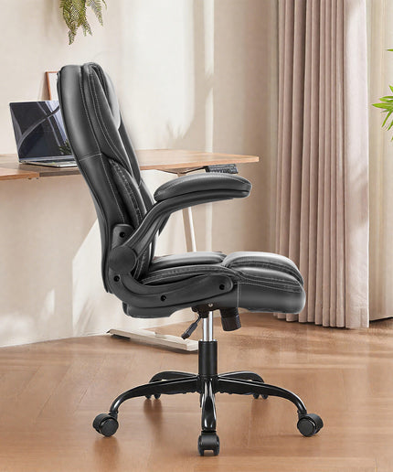 JONPONY Big and Tall Office Chair 400LBS Wide Seat Ergonomic Computer Desk Chair High Back Executive Leather Chair Adjustable Task Chair Lumbar Back Support 8 Hours Heavy Duty Design