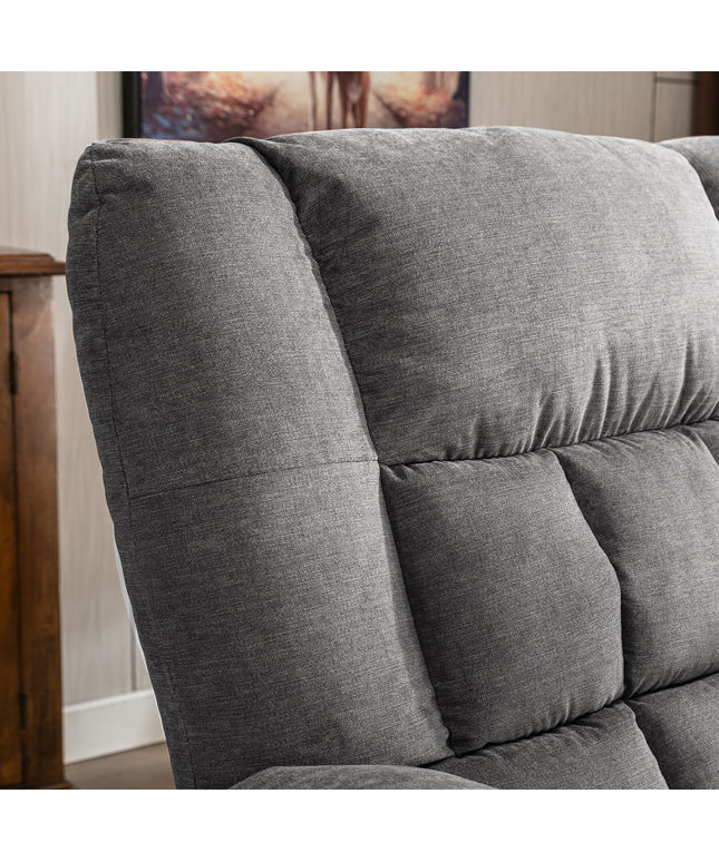 JONPONY Power Lift Recliner Chair for Elderly with Heat and Massage, Lay Flat Assist Recliner with Side Pocket for Living Room，Grey