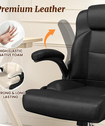 Jonpony Cross Legged Office Chair with Arms, Wide Criss Cross Chair with Wheels, 360° Rotating Footrest, Height Adjustable Swivel Chair for ADHD, Heavy Duty Ergonomic Office Chair for Home Office Relaxing