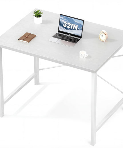 JONPONY Small Computer Desk for Home Office, 32 Inch Writing Desk for Small Spaces, Study Table with X-Shaped Reinforcement, Sturdy Bedroom Table with Metal Frame, Easy Assembly
