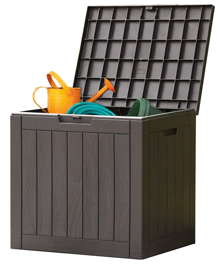 JONPONY Deck Box with 31 Gallon Capacity, Weatherproof Resin Lockable Outdoor Storage for Secure Package Deliveries and Indoor Storage in Garden or Patio, Backyard