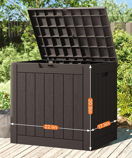 JONPONY Deck Box with 31 Gallon Capacity, Weatherproof Resin Lockable Outdoor Storage for Secure Package Deliveries and Indoor Storage in Garden or Patio, Backyard