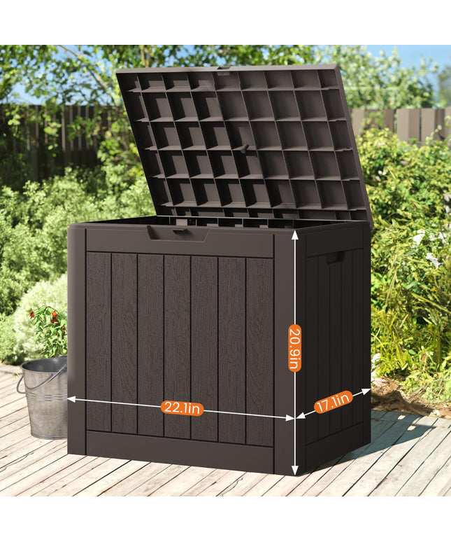 JONPONY Deck Box with 31 Gallon Capacity, Weatherproof Resin Lockable Outdoor Storage for Secure Package Deliveries and Indoor Storage in Garden or Patio, Backyard