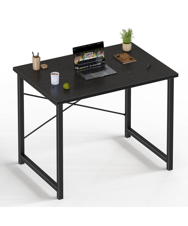 JONPONY Small Computer Desk for Home Office, 32 Inch Writing Desk for Small Spaces, Study Table with X-Shaped Reinforcement, Sturdy Bedroom Table with Metal Frame, Easy Assembly