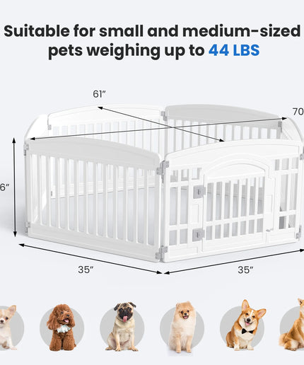 JONPONY Dog Playpen, Foldable Pet Pen with Door & Pet Safety Lock, Indoor/Outdoor Puppy Playpen, Customizable