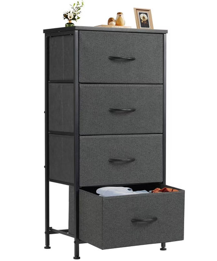 JONPONY 4 Drawer Fabric Dressers Cabinet, Ideal for Living Room & Bedroom Storage