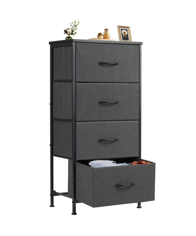 JONPONY 4 Drawer Fabric Dressers Cabinet, Ideal for Living Room & Bedroom Storage