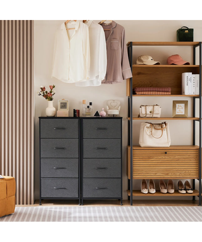 JONPONY 4 Drawer Fabric Dressers Cabinet, Ideal for Living Room & Bedroom Storage
