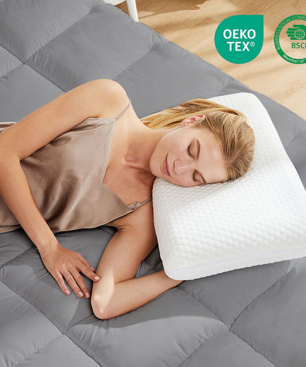 JONPONY Standard Size Memory Foam Pillows,Neck Pain Relief Pillows with Washable Cover and Breathable Mesh for Side, Back and Stomach Sleepers