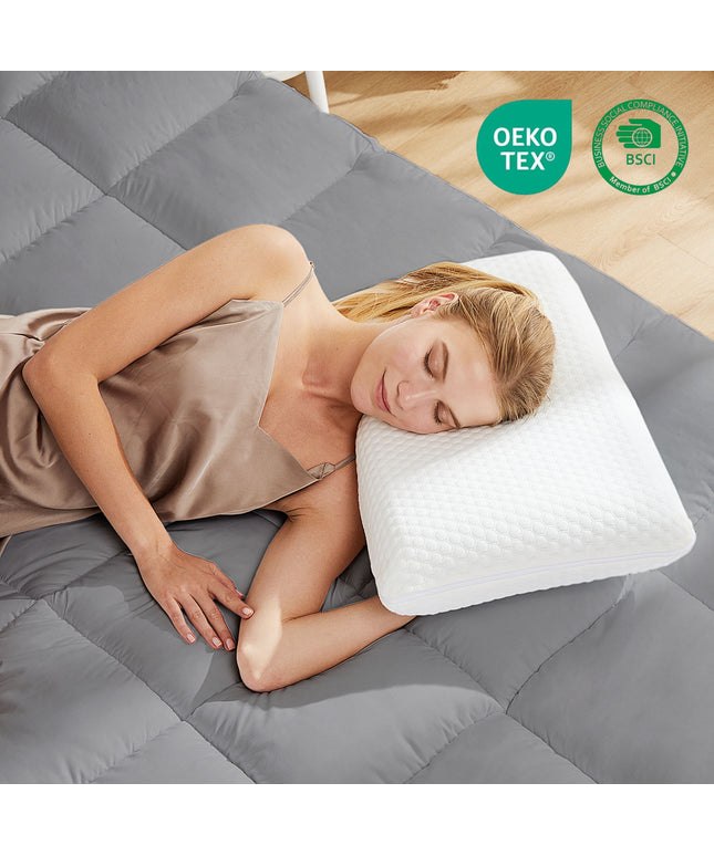 JONPONY Standard Size Memory Foam Pillows,Neck Pain Relief Pillows with Washable Cover and Breathable Mesh for Side, Back and Stomach Sleepers