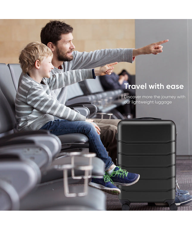 JONPONY Hardside Carry on Luggage with Spinner Wheels, Hard Shell ABS Suitcase, Lightweight Expandable Rolling Luggage