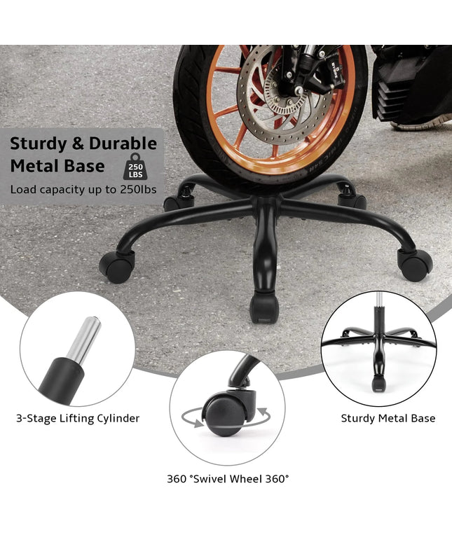 JONPONY Low Back Height Adjustment 360 Degree Rotation Office Desk Chair, Black