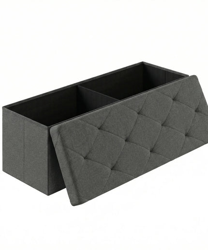 JONPONY Multi-functional 30 inch Folding Storage Ottoman Bench, End of Bed Foot Rest Stool with Padded Seat, Bedroom Bench for Living Room, Holds up to 660 Lbs, Grey