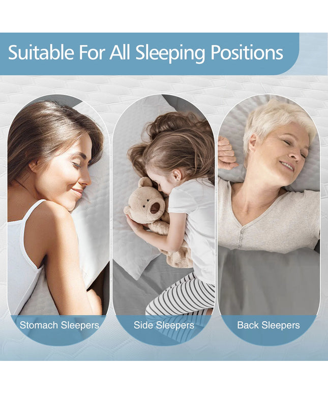 JONPONY Standard Size Memory Foam Pillows,Neck Pain Relief Pillows with Washable Cover and Breathable Mesh for Side, Back and Stomach Sleepers