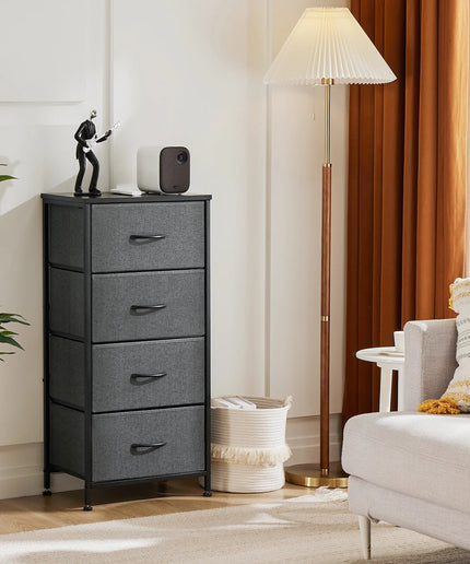 JONPONY 4 Drawer Fabric Dressers Cabinet, Ideal for Living Room & Bedroom Storage