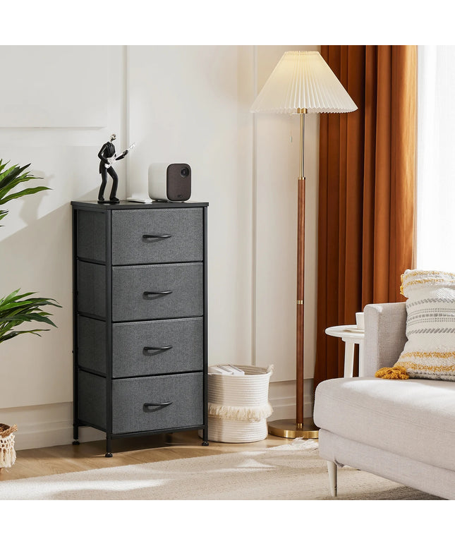 JONPONY 4 Drawer Fabric Dressers Cabinet, Ideal for Living Room & Bedroom Storage