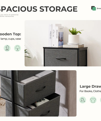 JONPONY 4 Drawer Fabric Dressers Cabinet, Ideal for Living Room & Bedroom Storage