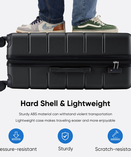 JONPONY Hardside Carry on Luggage with Spinner Wheels, Hard Shell ABS Suitcase, Lightweight Expandable Rolling Luggage
